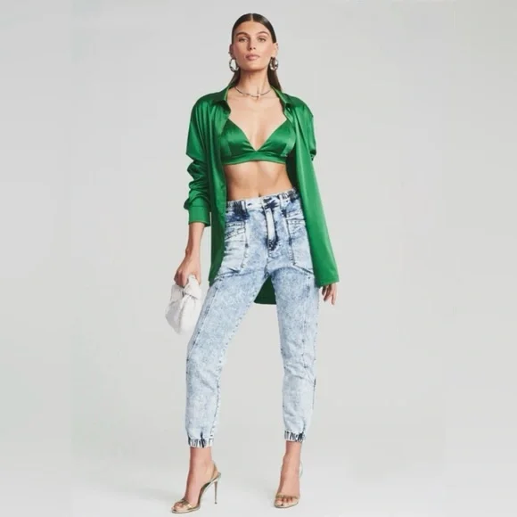 NWT Retrofete Acid Wash Crop Jeans 25 | 80s 90s Y2k MTV Mall Goth Indie Sleaze - Picture 3 of 8